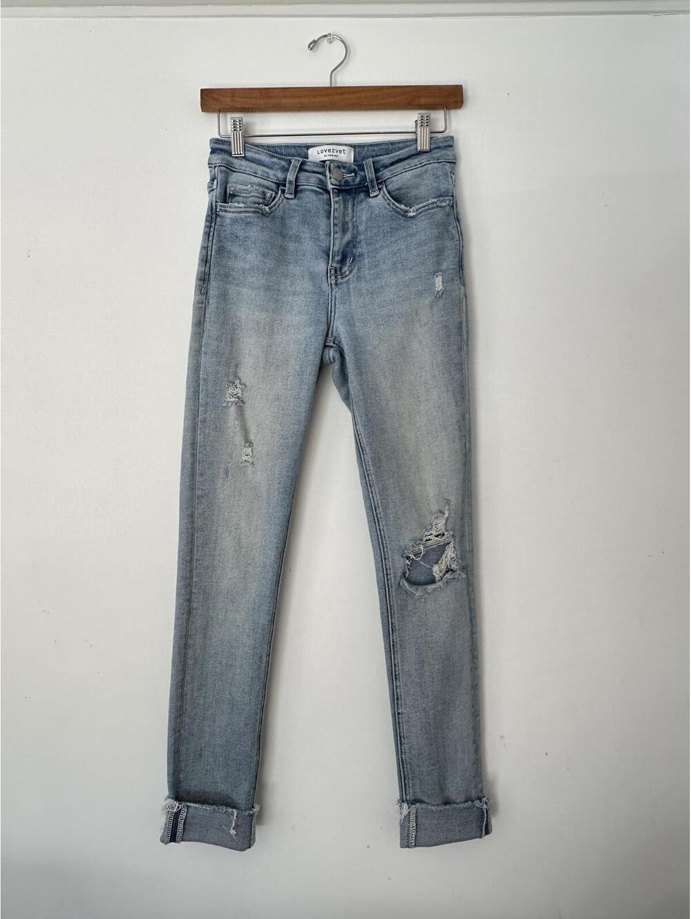 Vervet stretchy Light Wash Distressed Skinny Jeans size 26